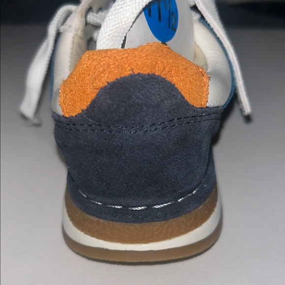 Clarks Craft Run White and Blue Retro Sneakers - Picture 4 of 5